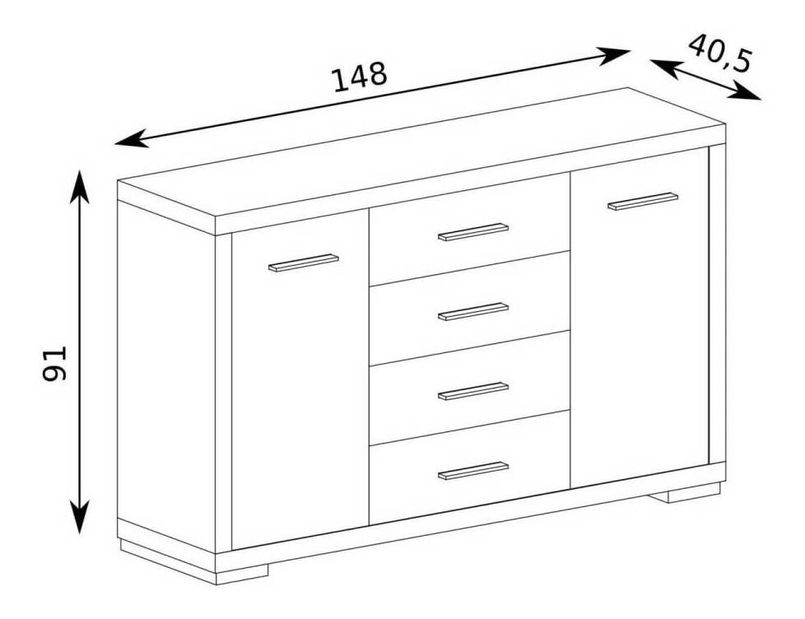 Komoda Vega 03 (dub santana tmavý)