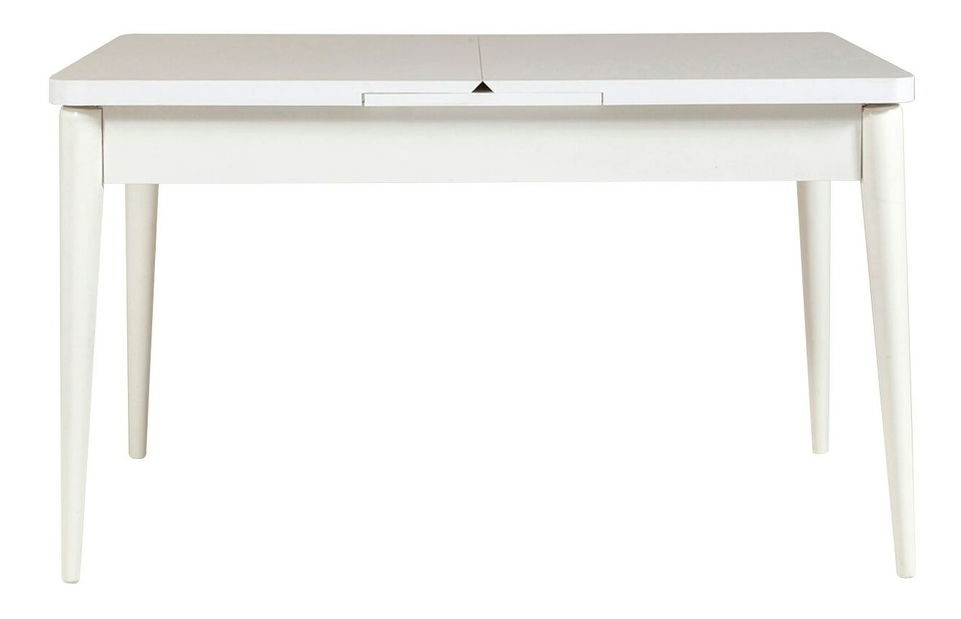 Rozkládací jídelní stůl se 2 židlemi a 2 lavicemi Vlasta (bílá + tmavě modrá)