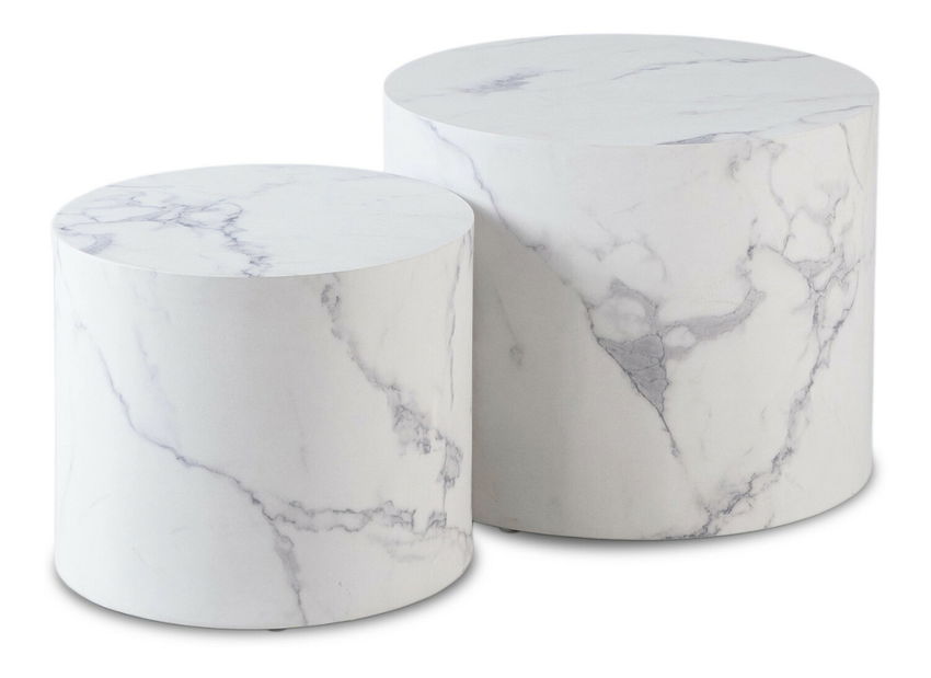 Set 2 ks konferenčních stolků Liloo (bílý mramor)