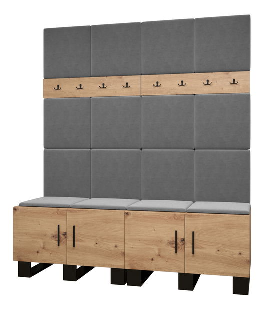 Předsíňová sestava Amanda 3 (dub artisan + tmavě šedá)