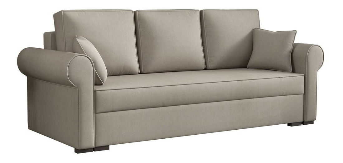 Rozkládací pohovka Mosuria (béžová) (s úl. prostorem)