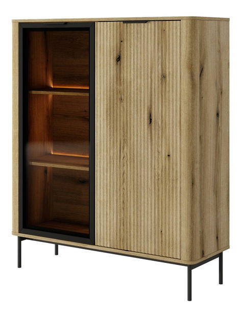 Vitrína Wilsire II (dub coast evoke + černá)