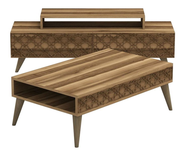 Sestava nabytku do obývacího pokoje Clementine (ořech)