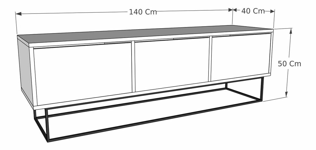 TV stolek/skříňka Kristine 140 (Přírodní + Černá )