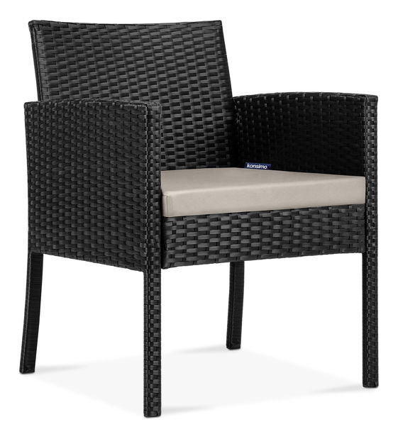 Sada zahradního nábytku 2+1+1 Devon (černá + béžová)