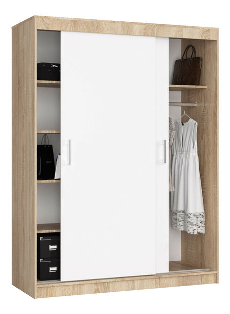 Šatní skříň Cosimo (dub sonoma + bílá)