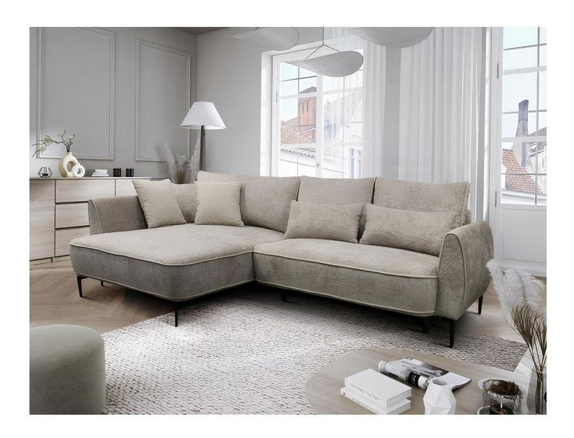 Rohová sedací souprava Montenegro (sivobéžová) (L)