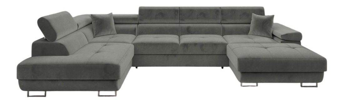 Rohová sedačka U Terazuro Bis (šedá) (s úl. prostorem) (L)