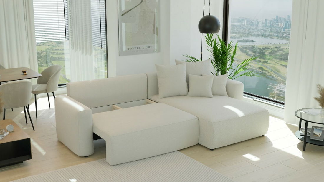 Rohová sedačka Baria (P) (béžová)