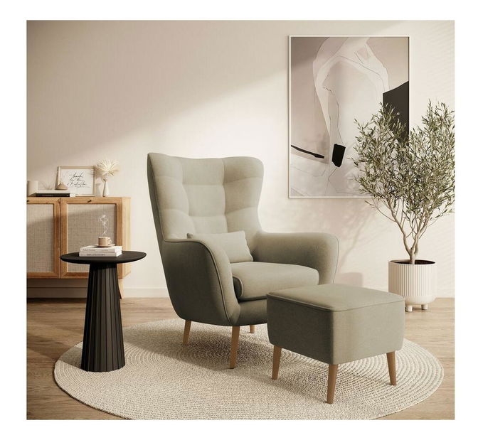 Taburetka Veneza V2 (béžová tmavá + buk)