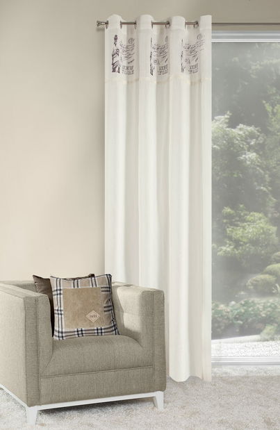 Závěs 140x250 cm City (krémová + černá)