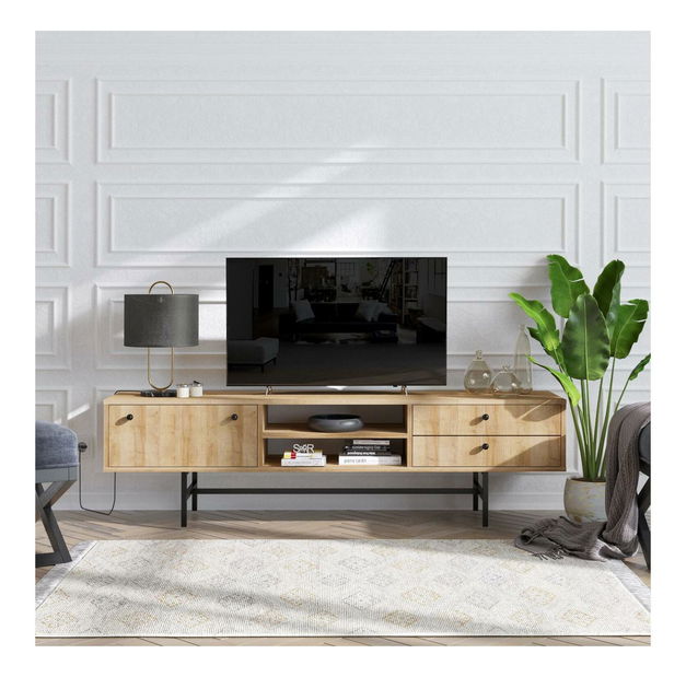 TV stolek/skříňka Odell (dub + černá)