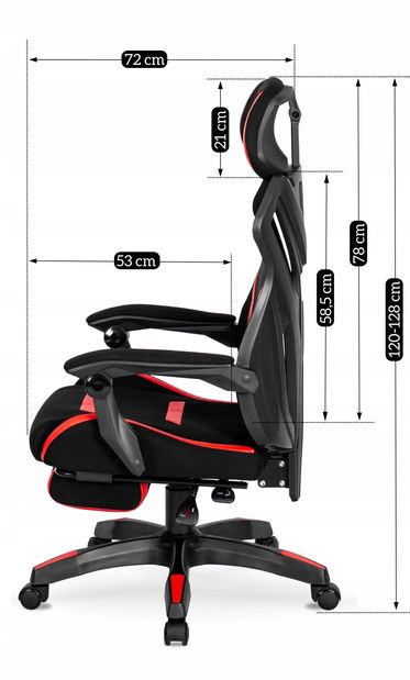 Herní křeslo Mananera (černá + červená)