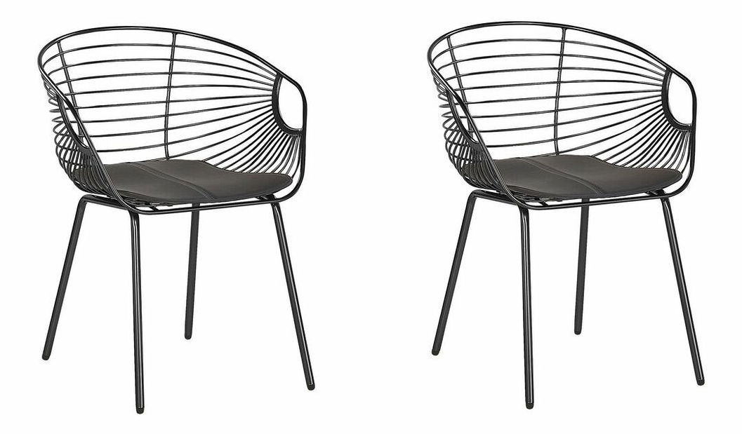 Set 2 ks. jídelních židlí HABIR (černá)