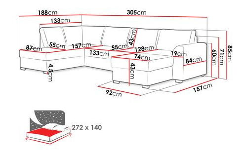 Rohová sedací souprava Celeste (tmavobéžová)