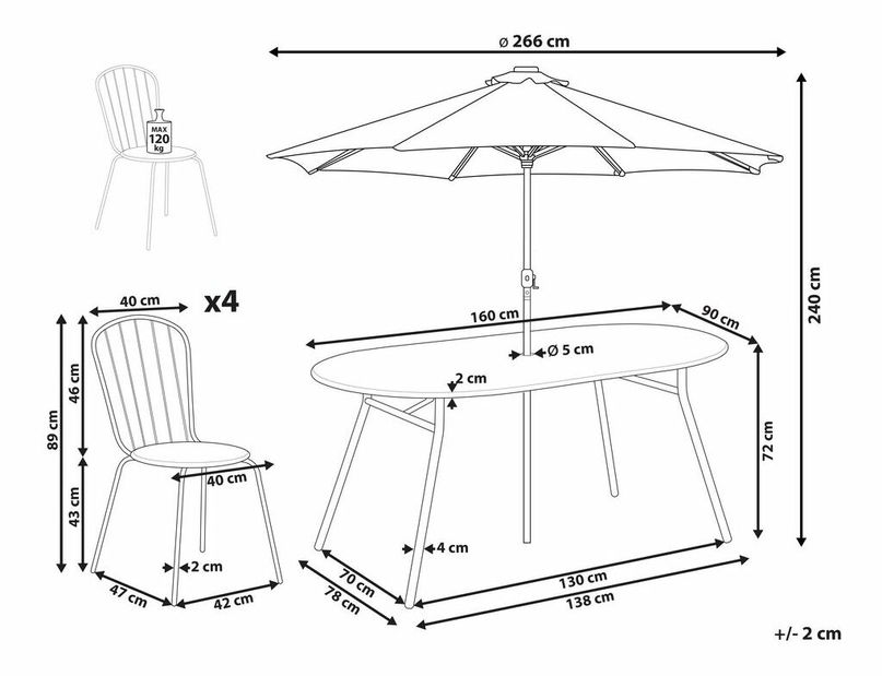 Zahradní sestava Calvin (modrá)