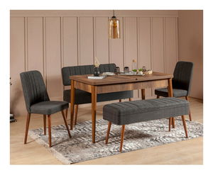 Jídelní set Vlasta 2 (ořech + antracit) (pro 6 osob)