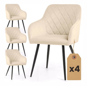 Set 4 ks jídelních židlí Velting (béžová)