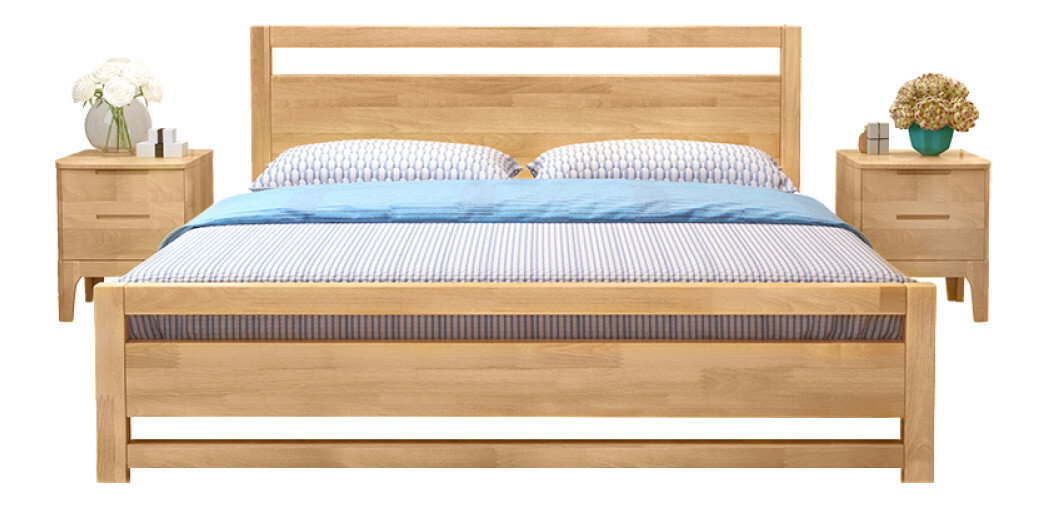 Manželská postel 180 cm Senalan (přírodní) (s roštem) (s úl. prostorem)