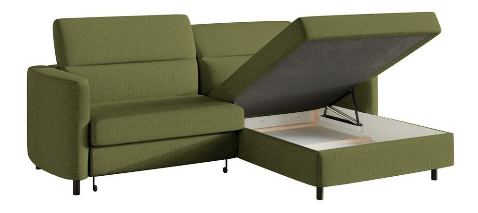Rohová sedací souprava Buchu (P) (olivová + černá)