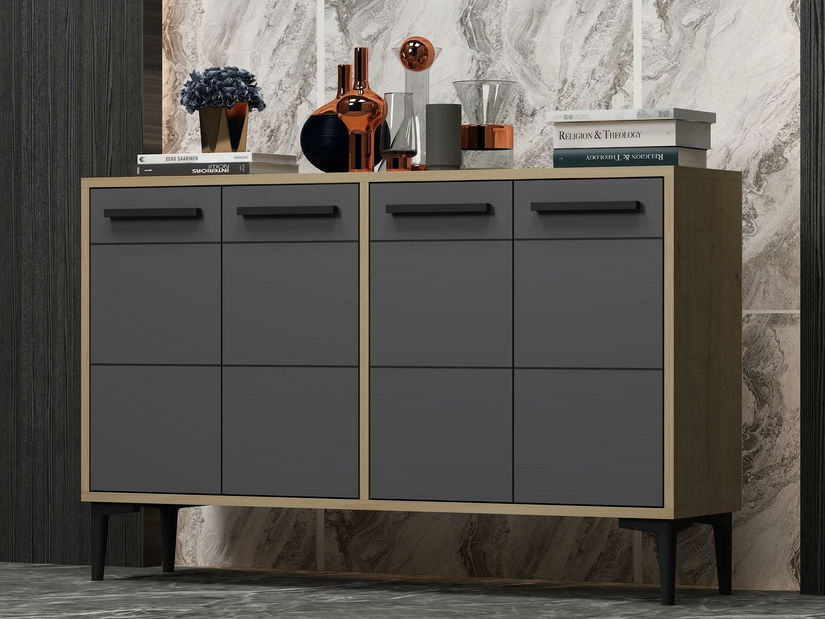 Komoda Daduko (dub safírový + antracit)