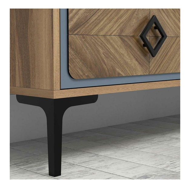 Obývací stěna Simba (ořechová + modrá)