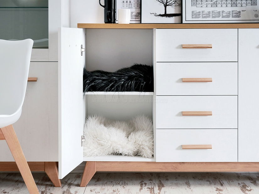 Nábytek do jídelny Bajas 02 (bílá + dub)