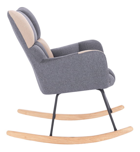Designové houpací křeslo Kerem (šedá + béžová)