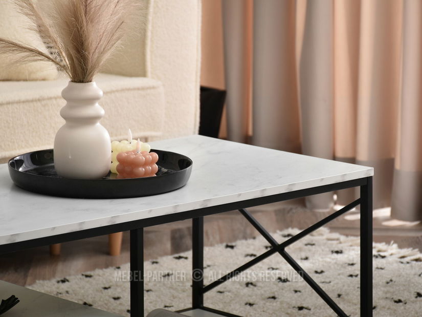 Konferenční stolek Jukky Stol (bílá + černá)