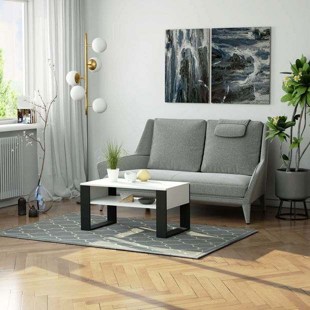 Konferenční stolek Distingue (bílá + černá)