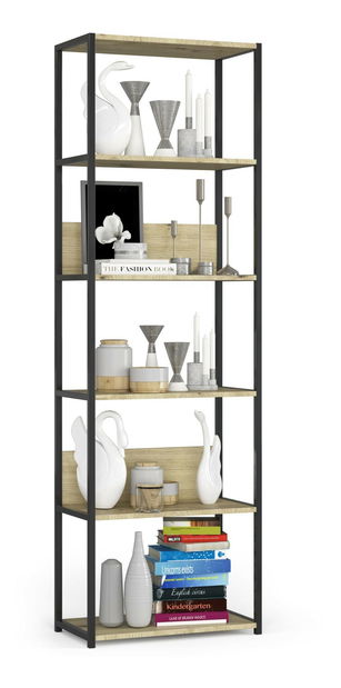 Regál Loriana III (černá + dub artisan)