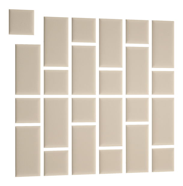 Set 24 čalouněných panelů Quadra 180x180 cm (béžová)