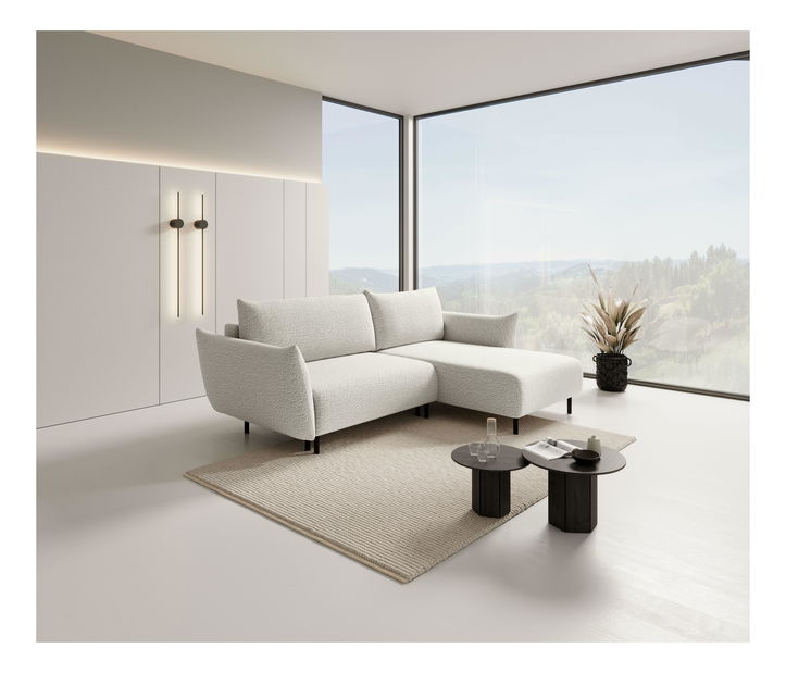 Rohová sedací souprava Adelon (krémová) (P)