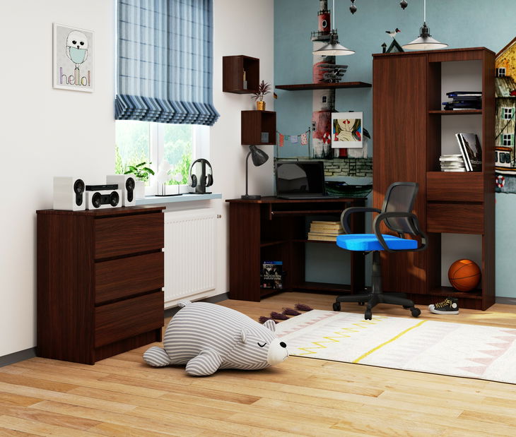 Rohový PC stolek Titus (wenge) *bazar