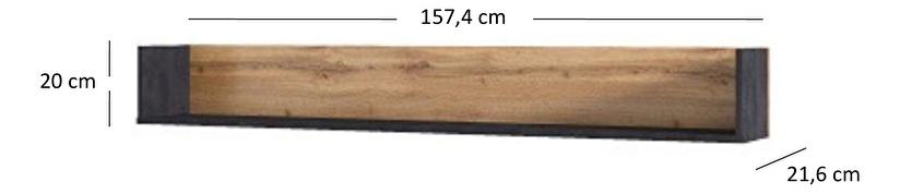 Polička 160 cm Nella (dub wotan + matera)