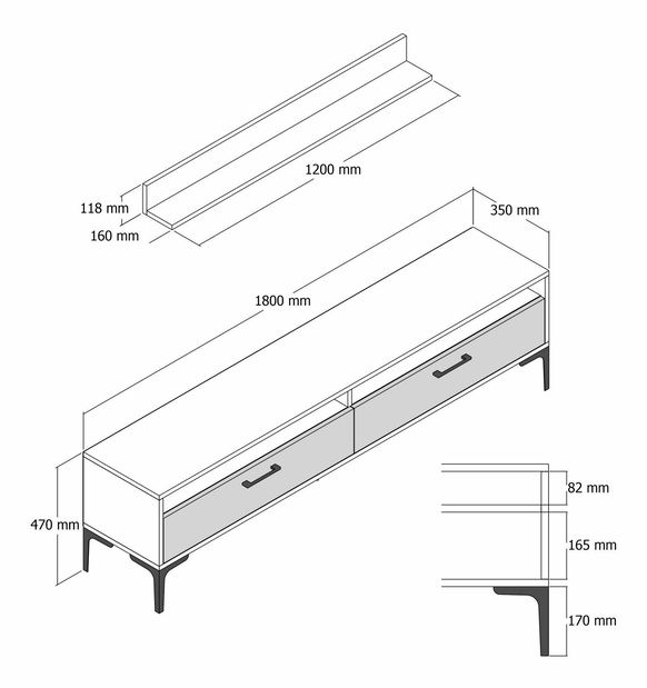 Obývací stěna Irma (Ořech + Černá)