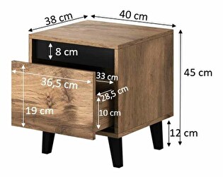 Noční stolek Nell (antracit)