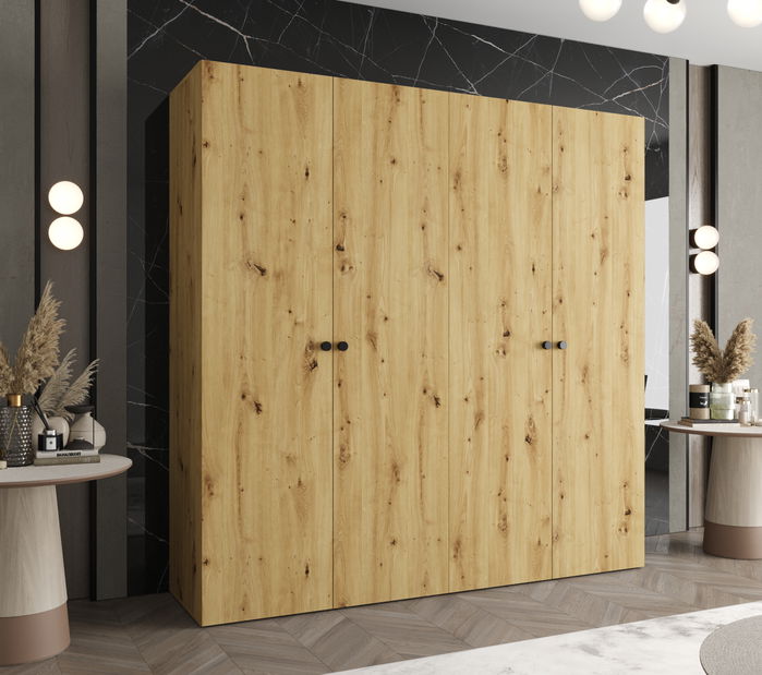 Šatní skříň 200 cm Parna 1 (dub artisan + černá)