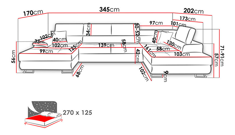 Rohová sedací souprava Alphard Bis (L) (ekokůže soft 011 + lux 06)