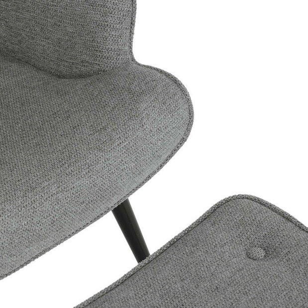 Křeslo s taburetkou Akitta (šedá)