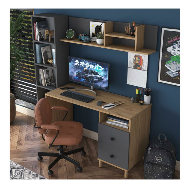 PC stolek Haiti 115 (ořech + antracit)