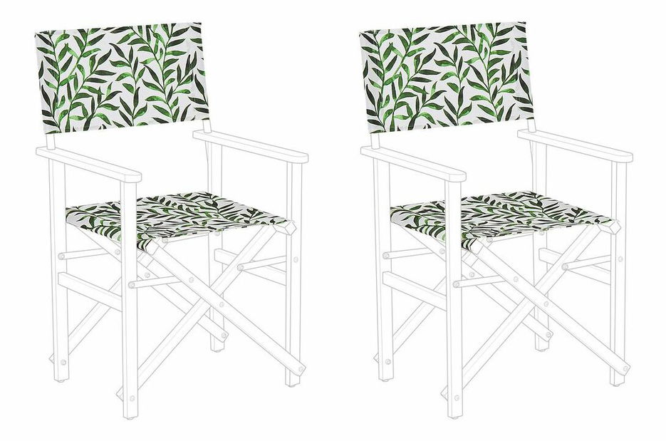 Sada 2 potahů na zahradní lehátko Ciala (zelená + bílá)