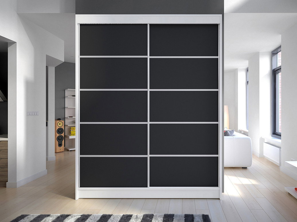 Šatníková skříň Chantal 4 (bílá + černá)