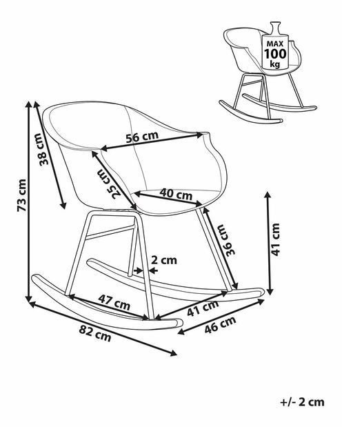 Houpací židle Harlingen (růžová)