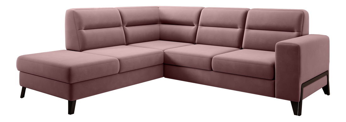 Rohová sedačka Clarice (světlorůžová) (L)