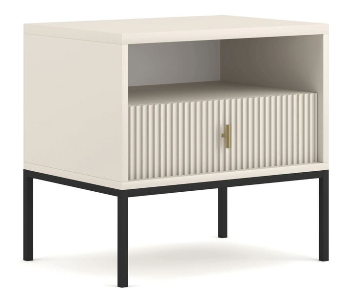 Noční stolek Militaba (kašmír + černá)