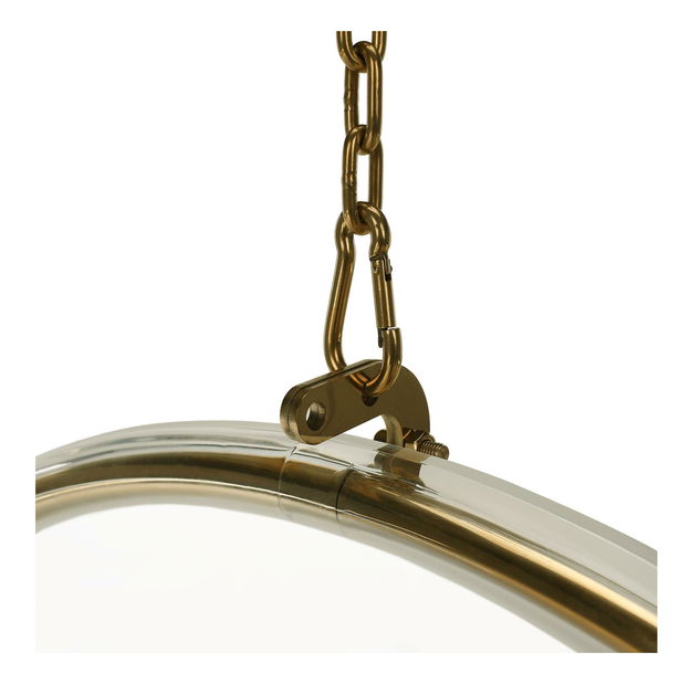 Závěsné houpací křeslo Belgica 1 (transparentní + zlatá + bílá)