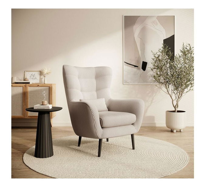 Křeslo Veneza 2 (krémová + černá)