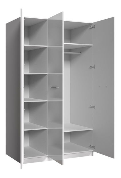 Šatní skříň Paralia PD6 (bílá + bílá lesklá + růžová lesklá)