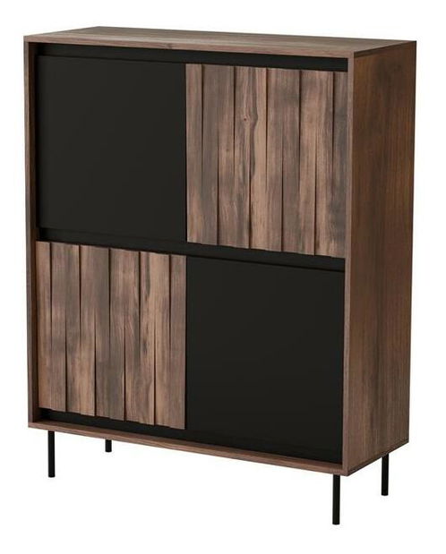 Skříňka Sting KM2 (ořech + černá)